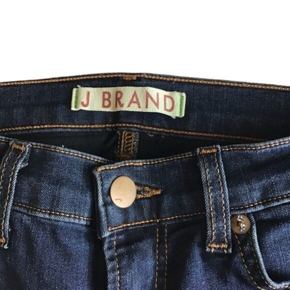 J Brand Women Skinny Leg Jeans Size 24 Low Rise Dark Wash Blue Denim Festival - Picture 6 of 10